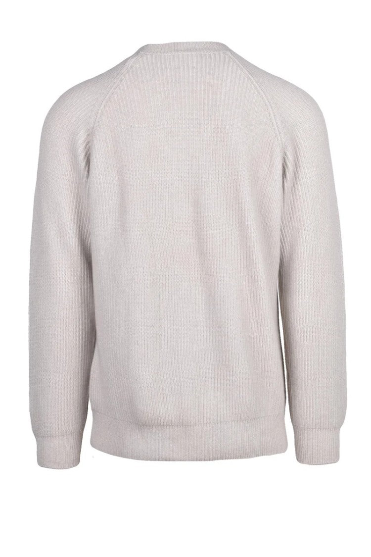 Eleventy Ribbed Cashmere Sweater - Light Grey