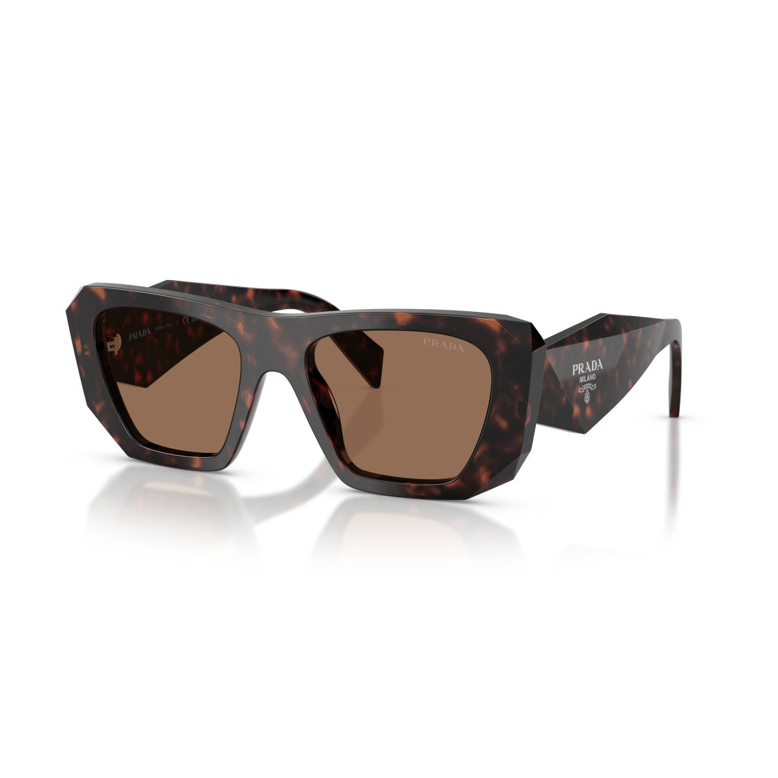 Prada 0Pr B18s Oversized Geometric Frame Tortoiseshell Acetate Sunglasses