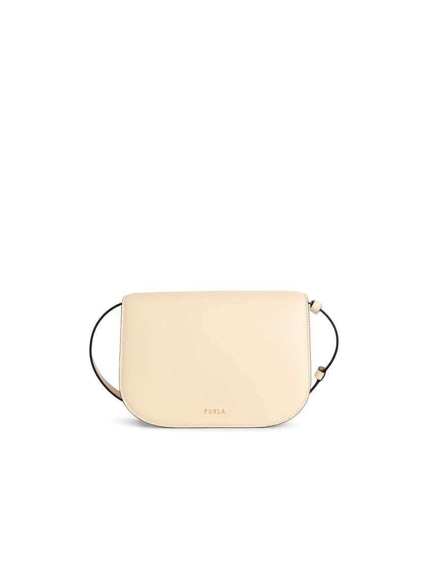 Furla Cream Leather 'Sfera' Mini Crossbody Bag