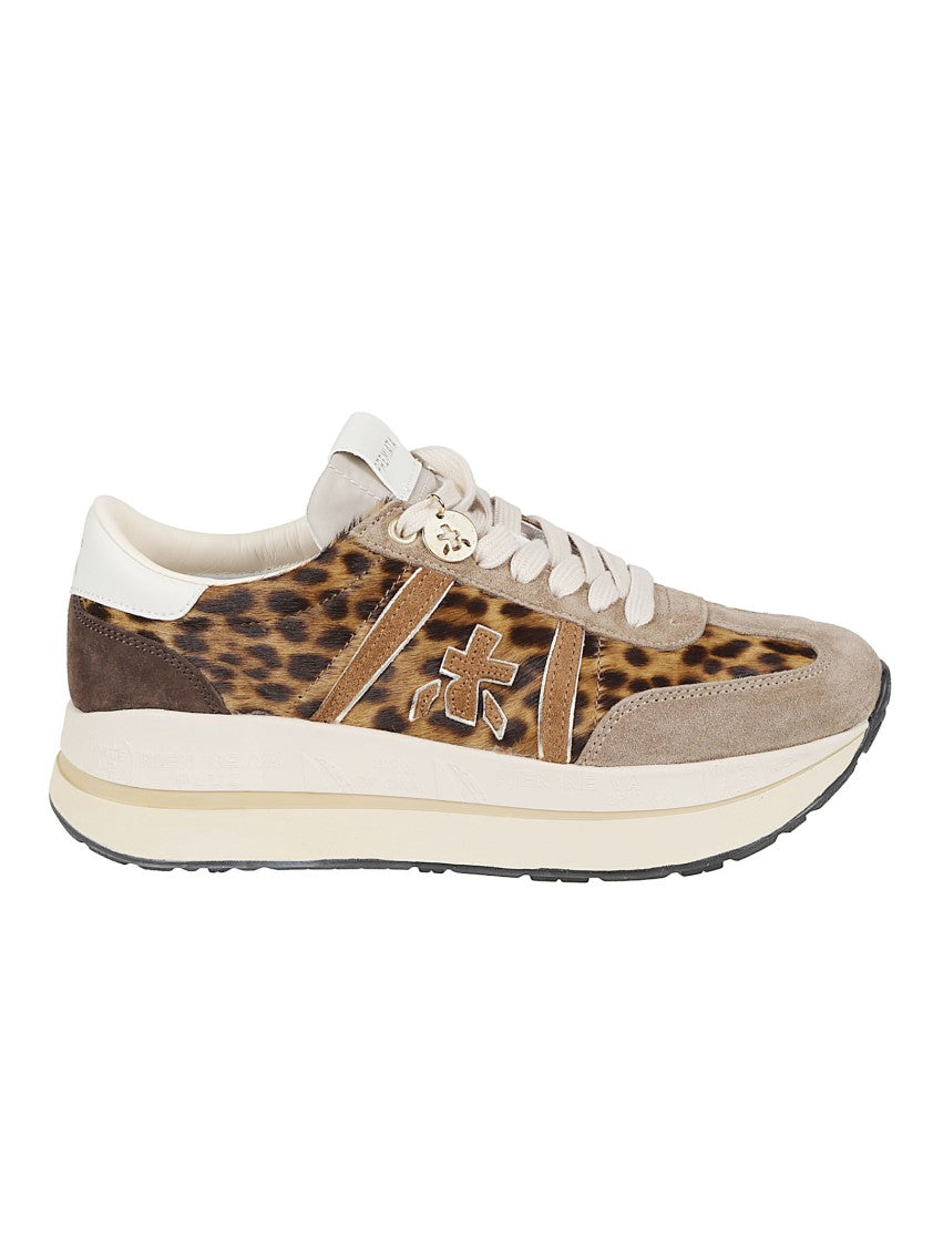 Premiata Leopard Print Bethcoin Calf Hair Sneakers