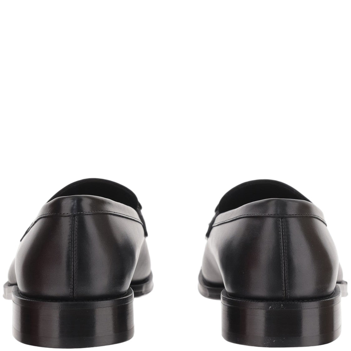 Salvatore Ferragamo Black Metal Hook Leather Loafers