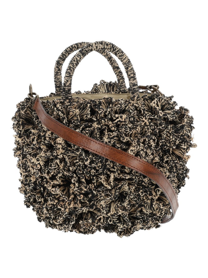Ibeliv Coral Tiga Textured Raffia Tote Bag