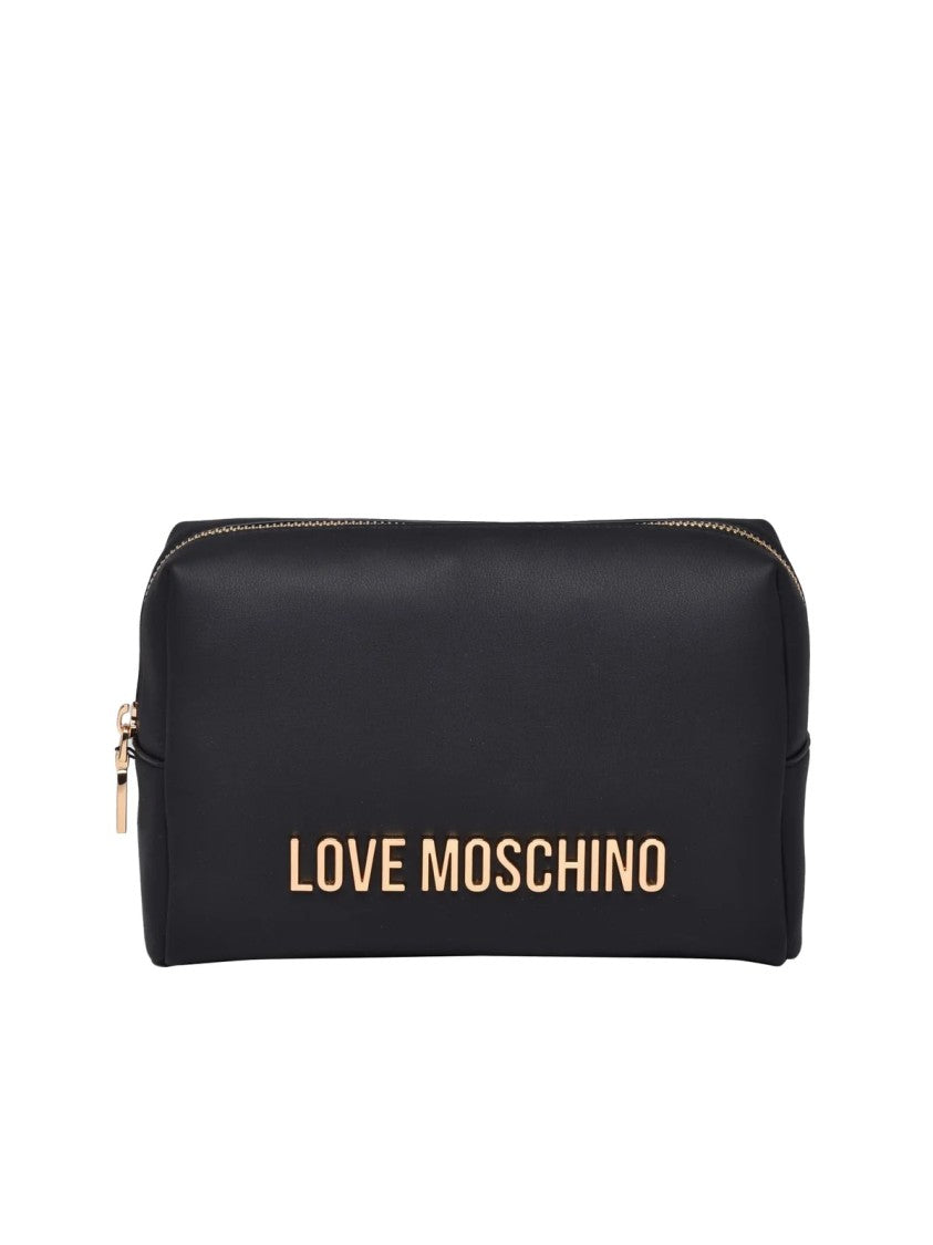 Love Moschino Black Polyurethane Beauty Case