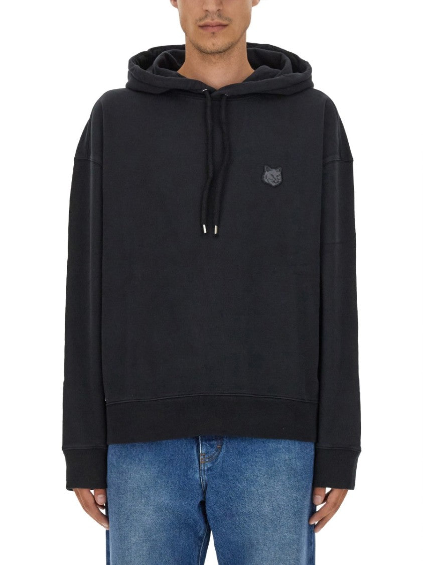 Maison Kitsuné Relaxed-Fit Black Hoodie With Kangaroo Pocket