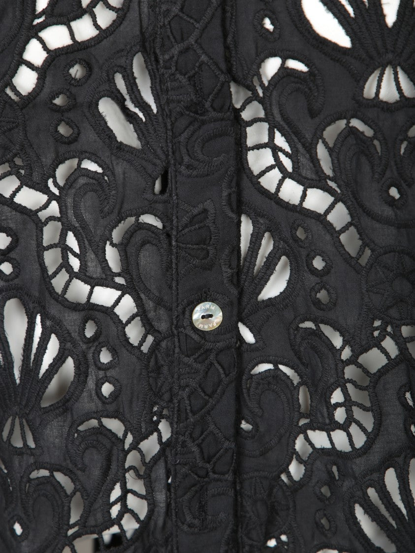 Farm Rio Seashell Lace Shirt With Button Closure