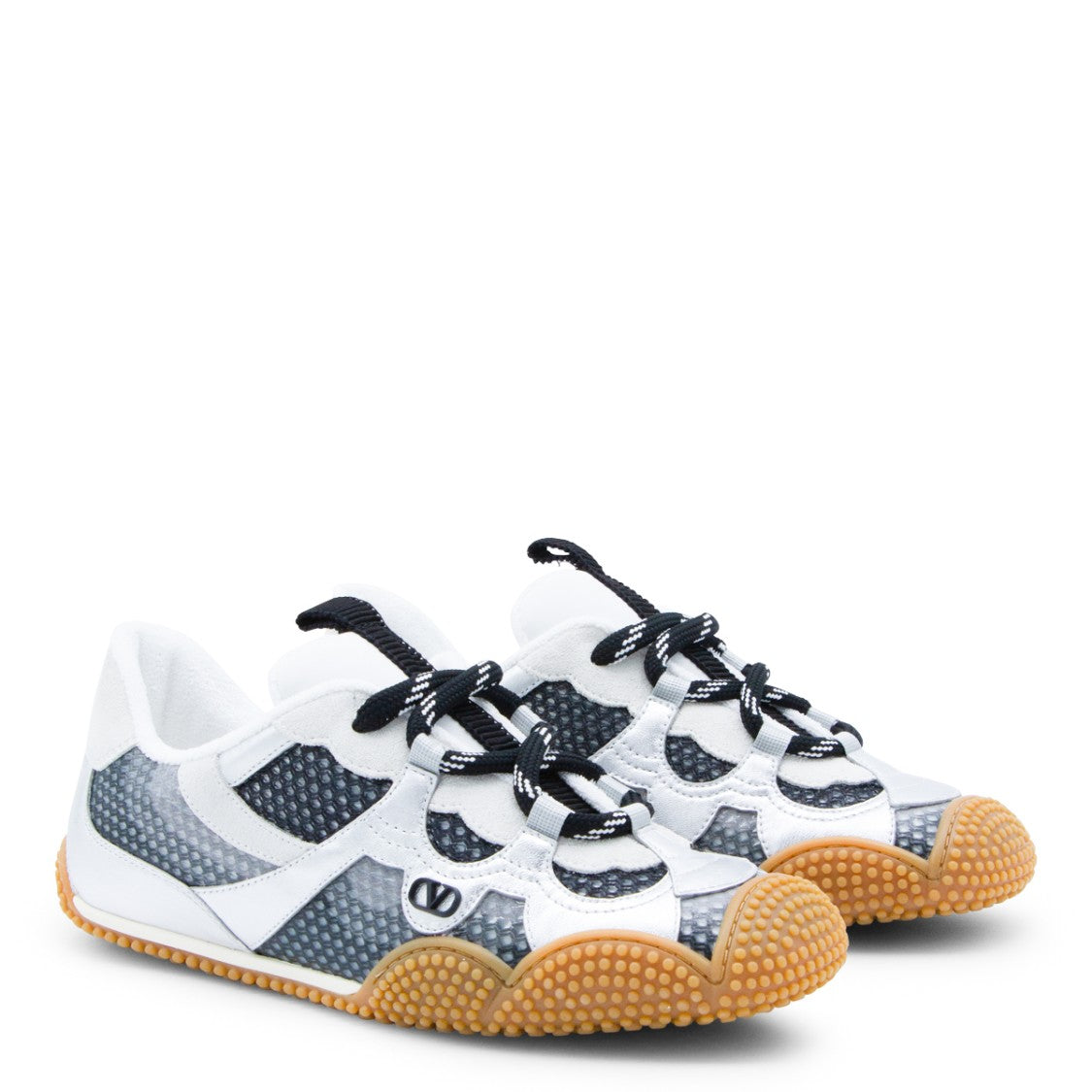 Valentino Garavani Sporty Design Sneakers With Black Mesh Accents