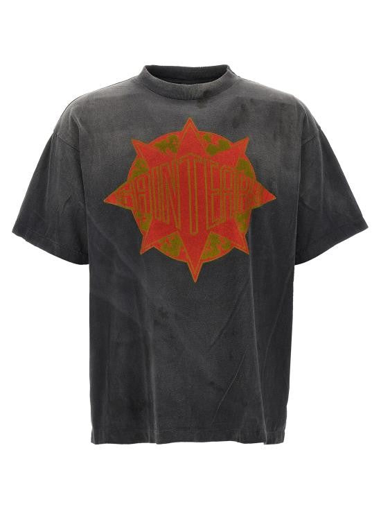 Saint Mxxxxxx Boxy-Fit Short-Sleeved Black Graphic Tee