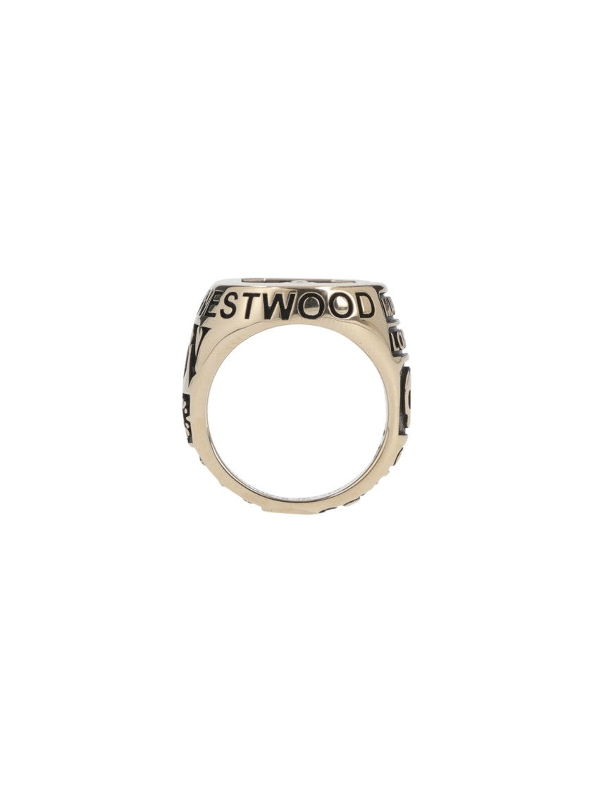 Vivienne Westwood Antiqued Gold Skull Star Motif Ring