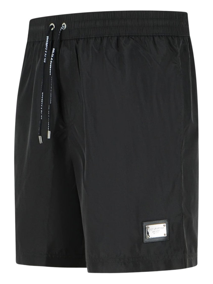 Dolce & Gabbana Black Men's Shorts With Adjustable Drawstring