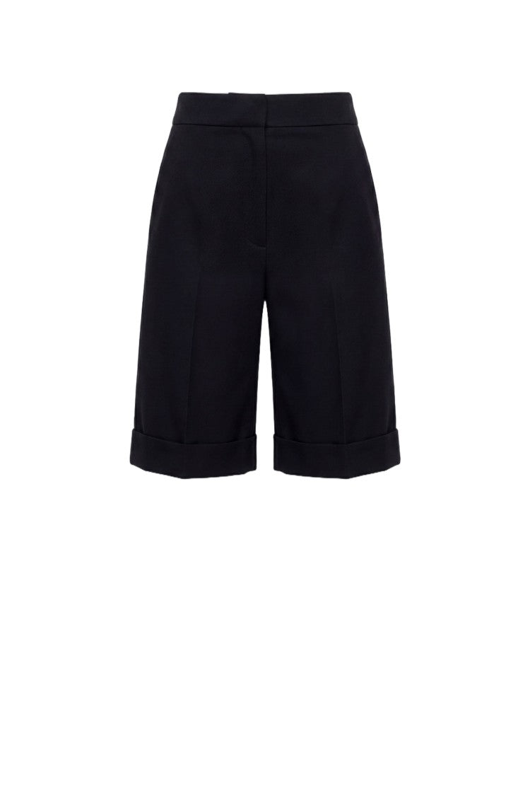 Saiid Kobeisy Cuffed Crepe Bermuda Shorts With Tailored Silhouette