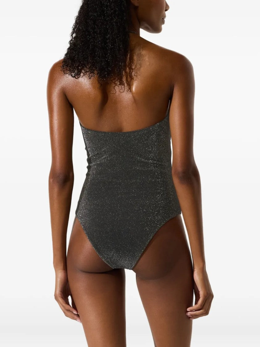 Karl Lagerfeld One-Piece Swimsuit With Halter Neck And Metallic Clasp