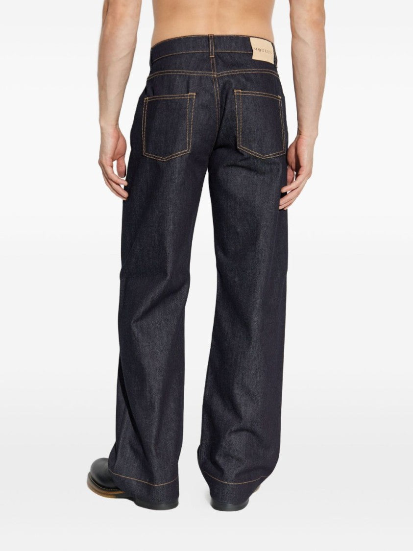 Alexander Mcqueen Wide Leg Denim Jeans