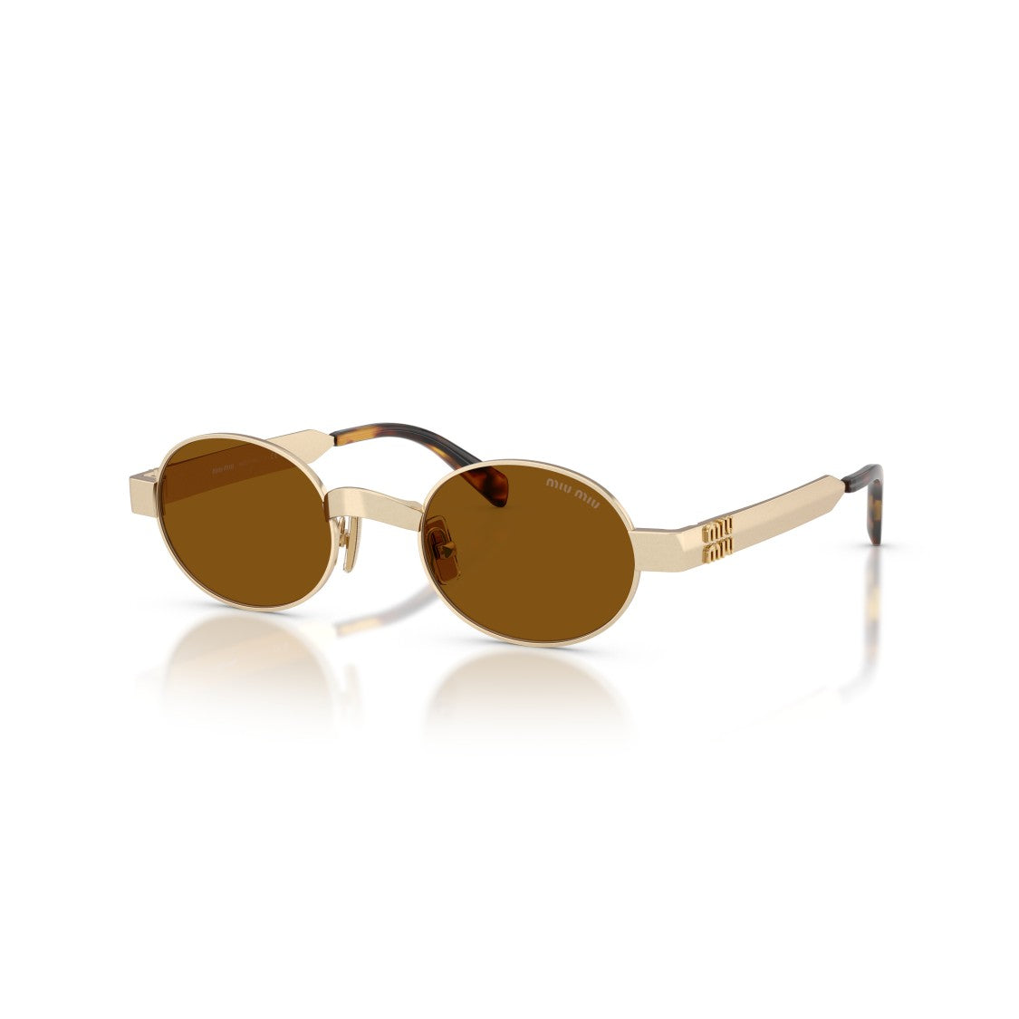 Miu Miu 0Mu B51s Oval Metallic Gold Sunglasses