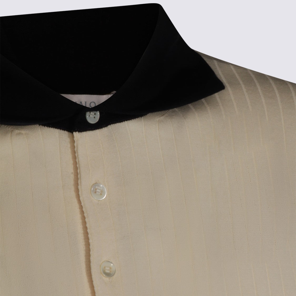 Malo Ribbed Texture Polo Shirt With Contrasting Accents