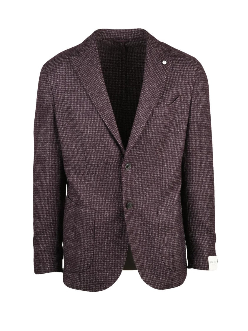 L.B.M. 1911 Rounded Textured Jacket With Notch Lapels And Button Closure