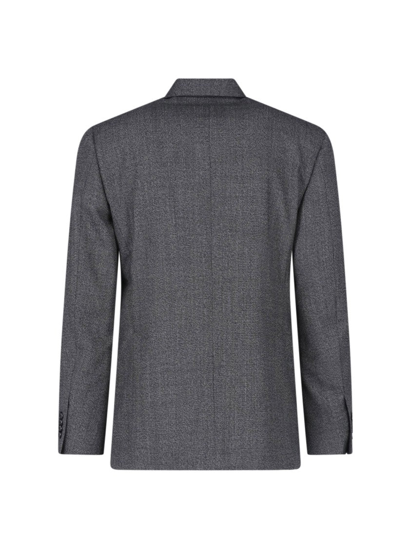 Lardini Grey Double-Breasted Virgin Wool Suit