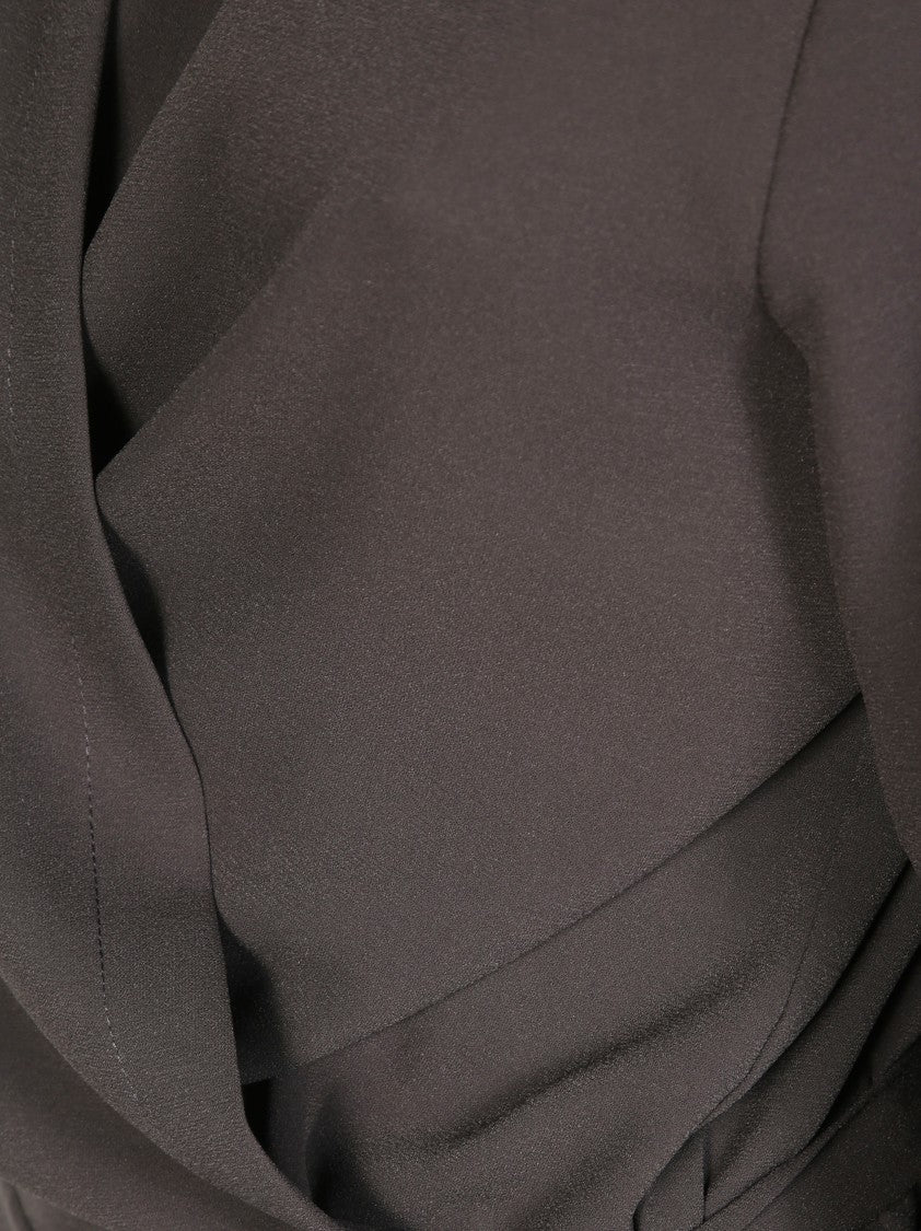 Pinko Fluid Crepe Midi Dress With Belted Waist