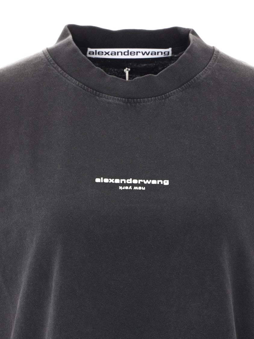 Alexander Wang Black Oversized Logo Cotton T-Shirt