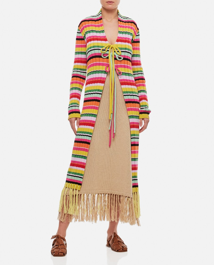 Gio Giovanni Gerosa Cotton Fringes Long Cardigan