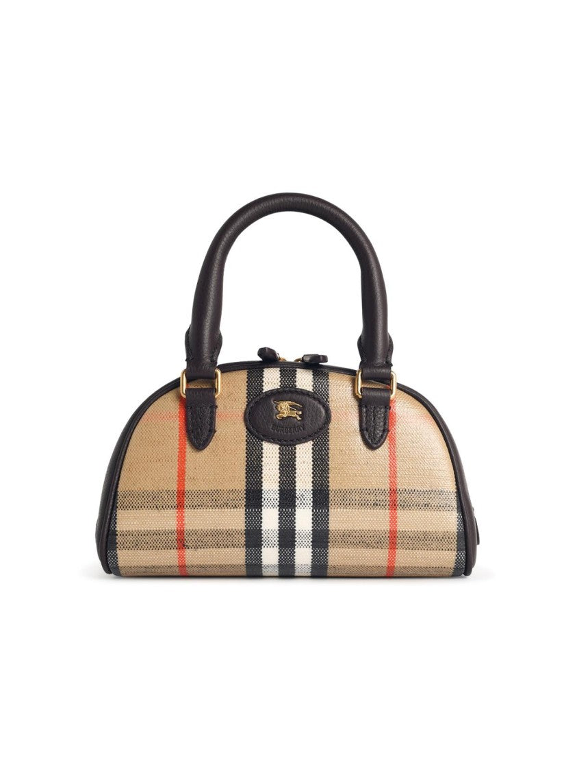 Burberry 'Bowling' Beige Leather Blend Bag