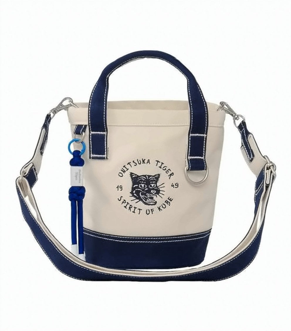Onitsuka Tiger Cotton Tote Bag With Embroidered Tiger Motif