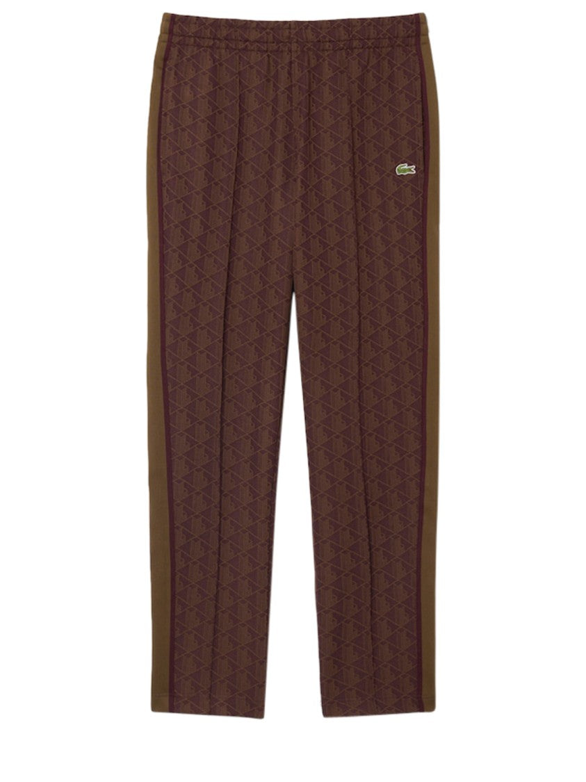 Lacoste Brown Monogrammed Paris Cotton-Blend Sweatpants