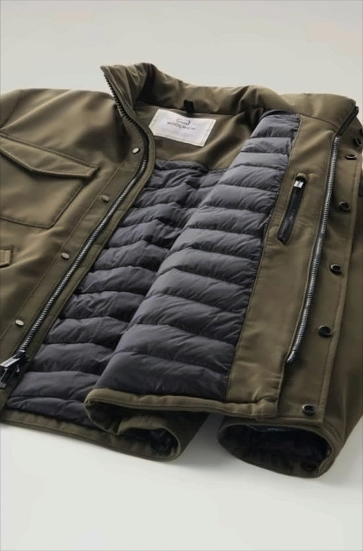 Woolrich Green Jacket With Detachable Hood