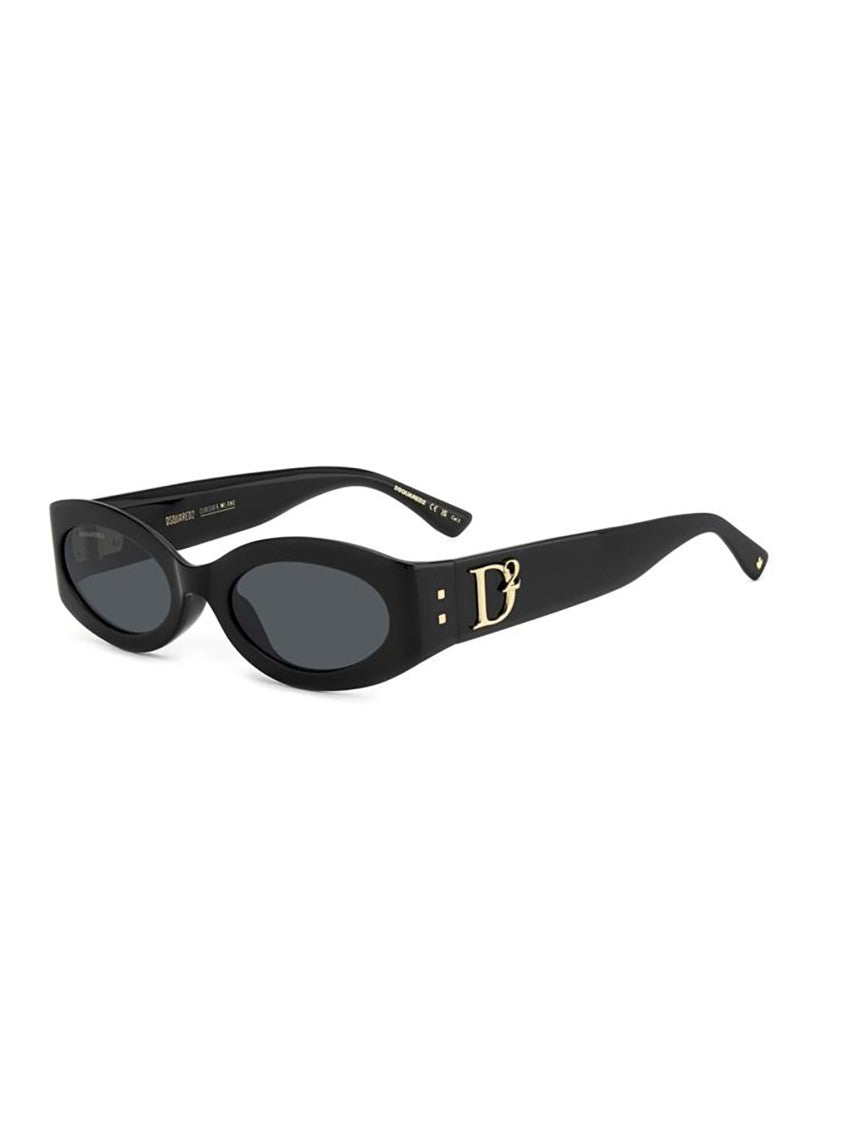 Dsquared2 Oversized Black Acetate Sunglasses With Distinctive Logo