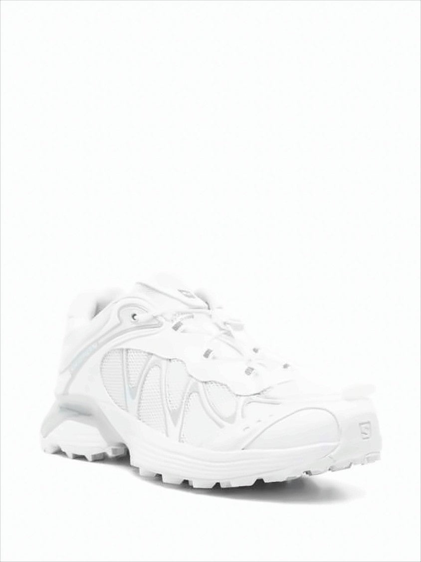 Salomon White Textile Sneakers With Rugged Sole