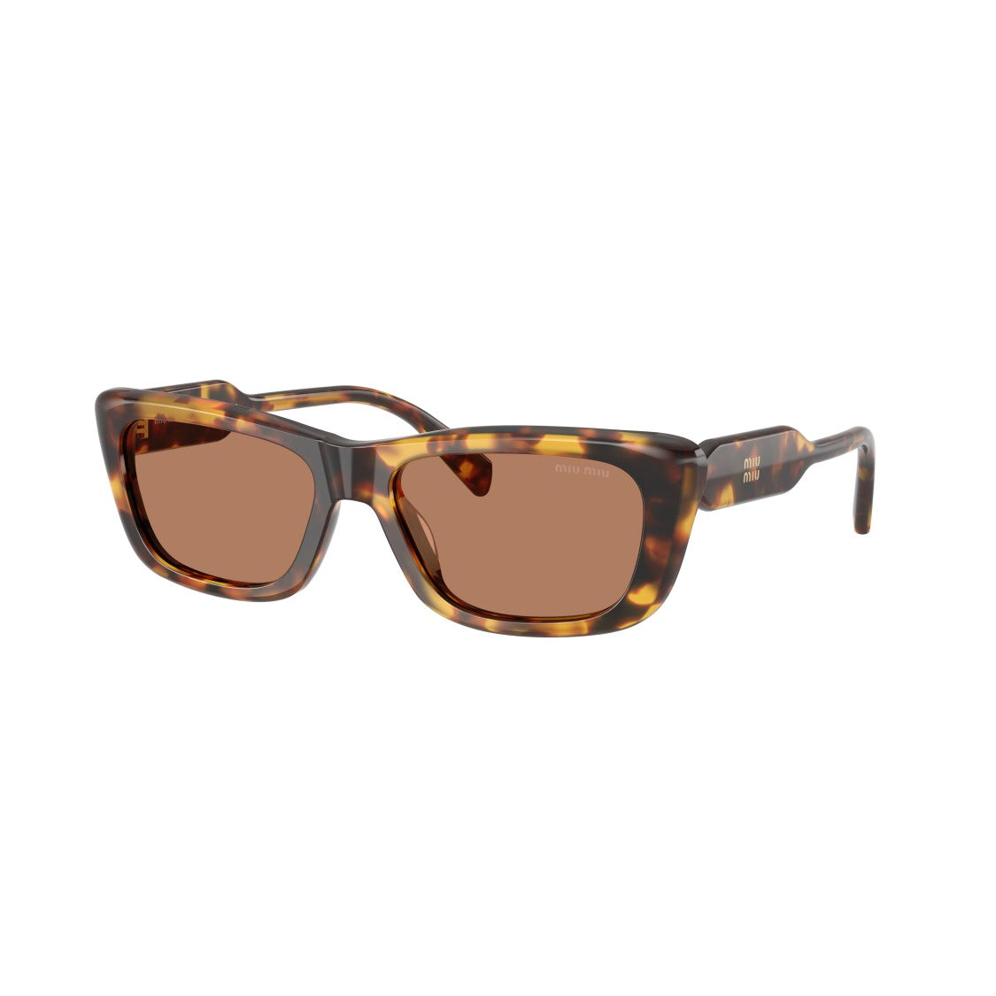 Miu Miu 0Mu B12s Rectangular Tortoiseshell Acetate Sunglasses