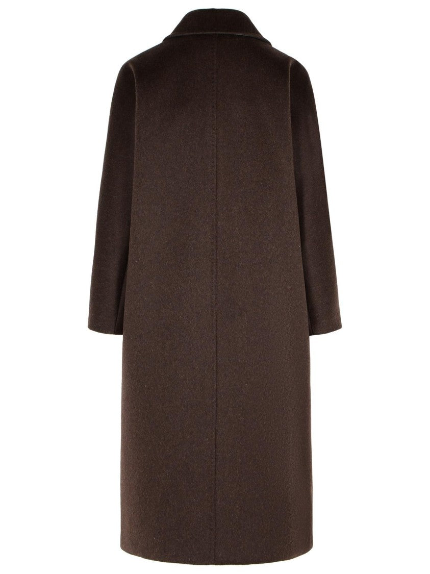 Max Mara Male Over Coat In Cachemire/Alpaca And Brown Wool