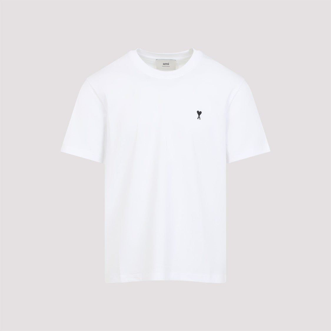 Ami Paris Contrasted Logo White Cotton T-Shirt