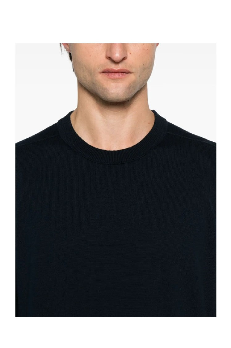 Stone Island Relaxed Fit Black Crew Neck Sweater