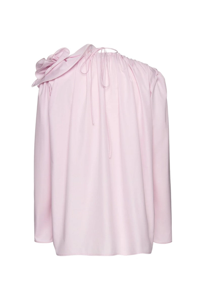 Magda Butrym Flower Applique Blouse With Detachable Shoulder Pads