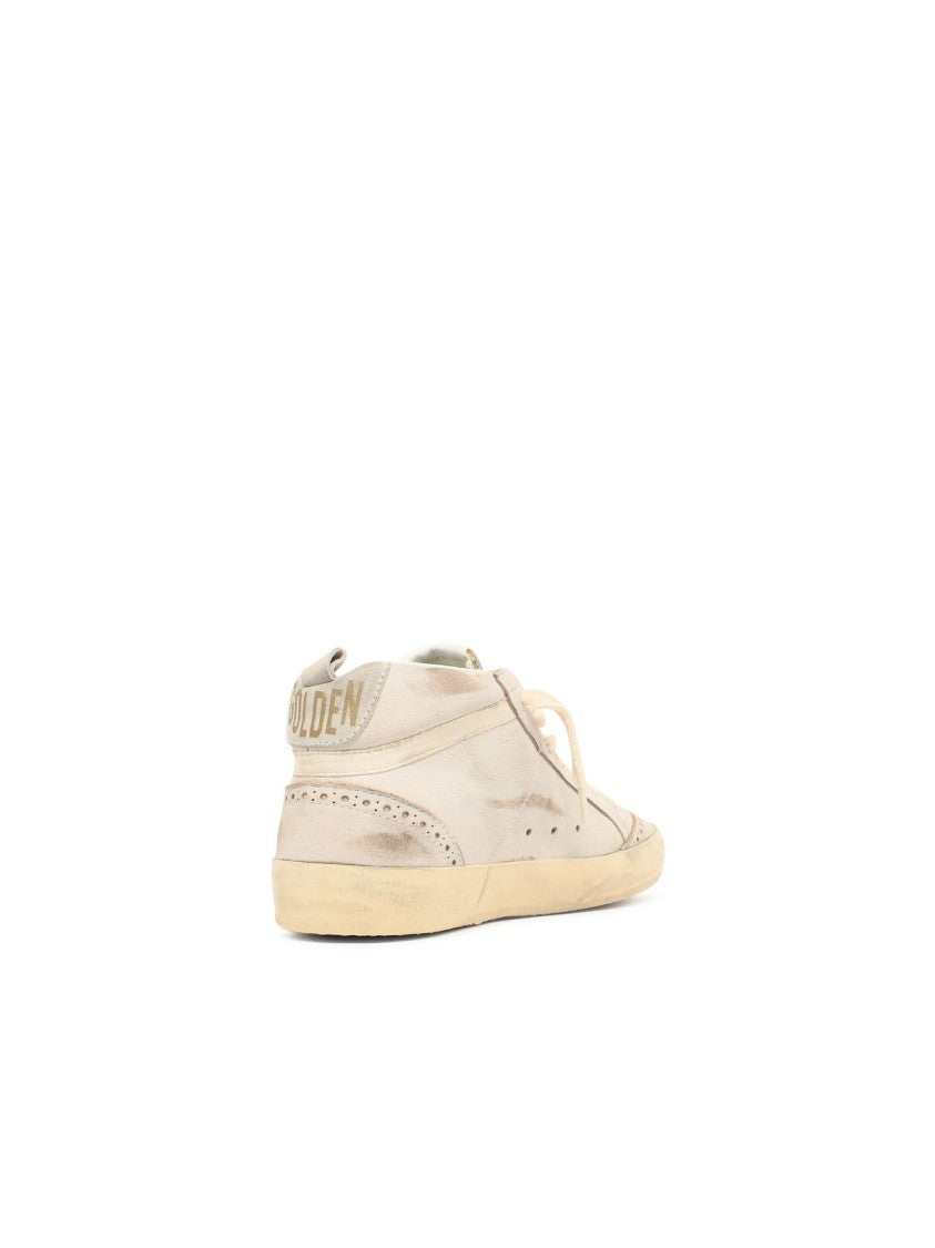 Golden Goose Beige Mid Star Classic Leather Sneakers