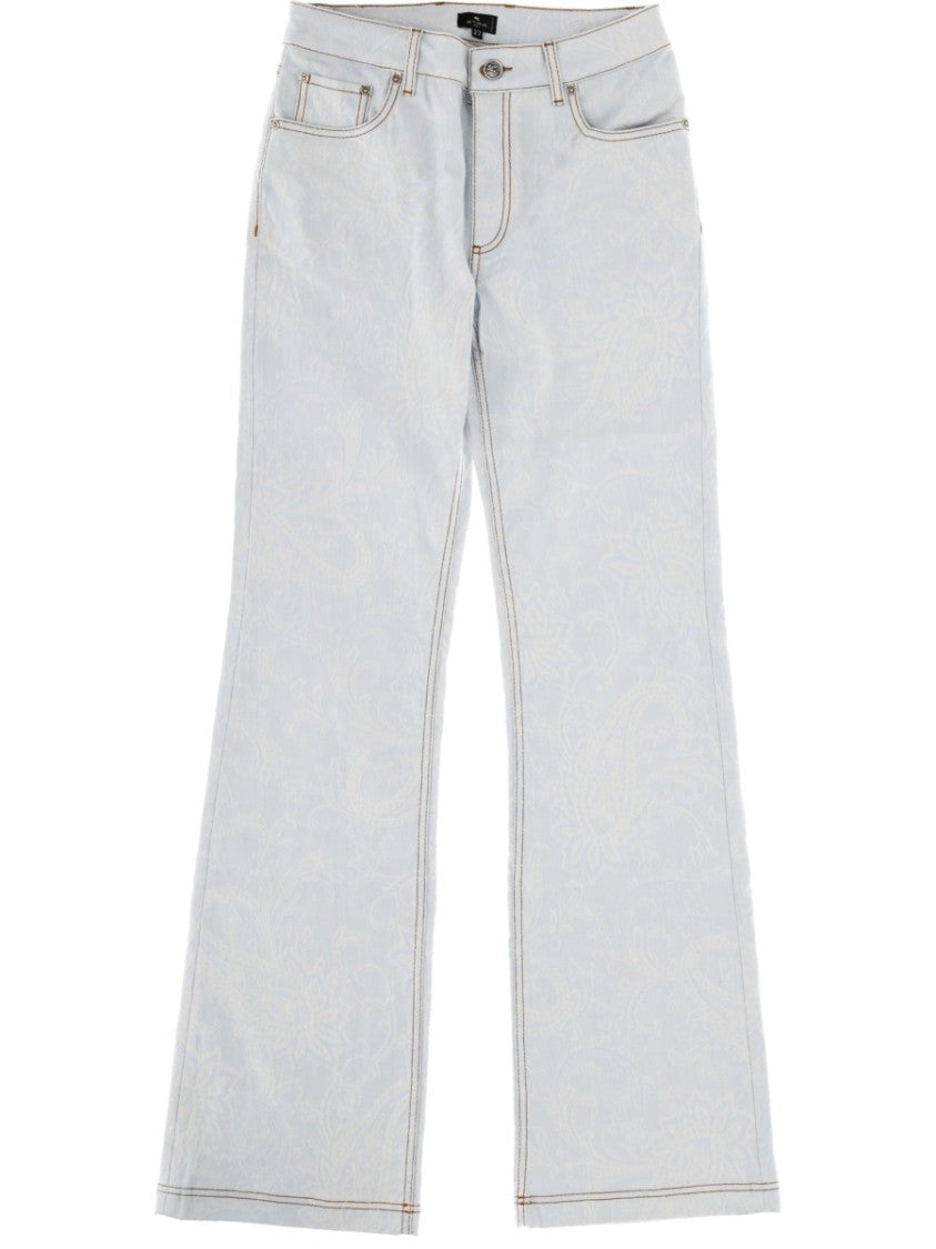 Etro Subtle Paisley Straight-Leg Denim Jeans