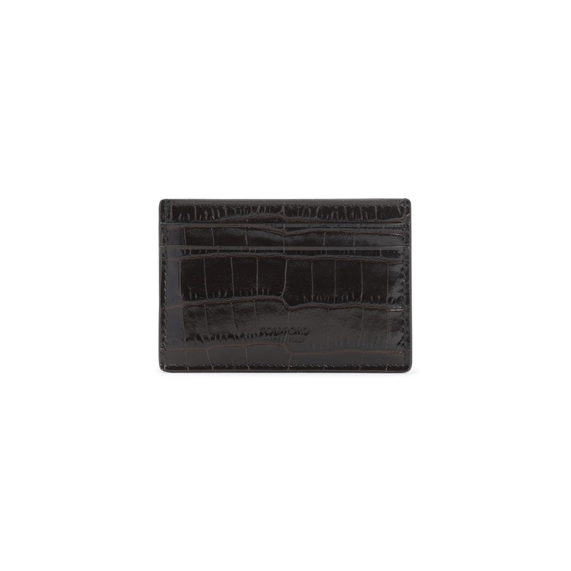 Tom Ford Brown Calf Leather Credit Card Case