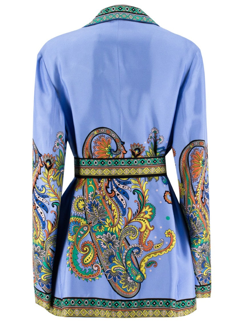 Etro Jacquard Silk Jacket With Modern Kimono Silhouette