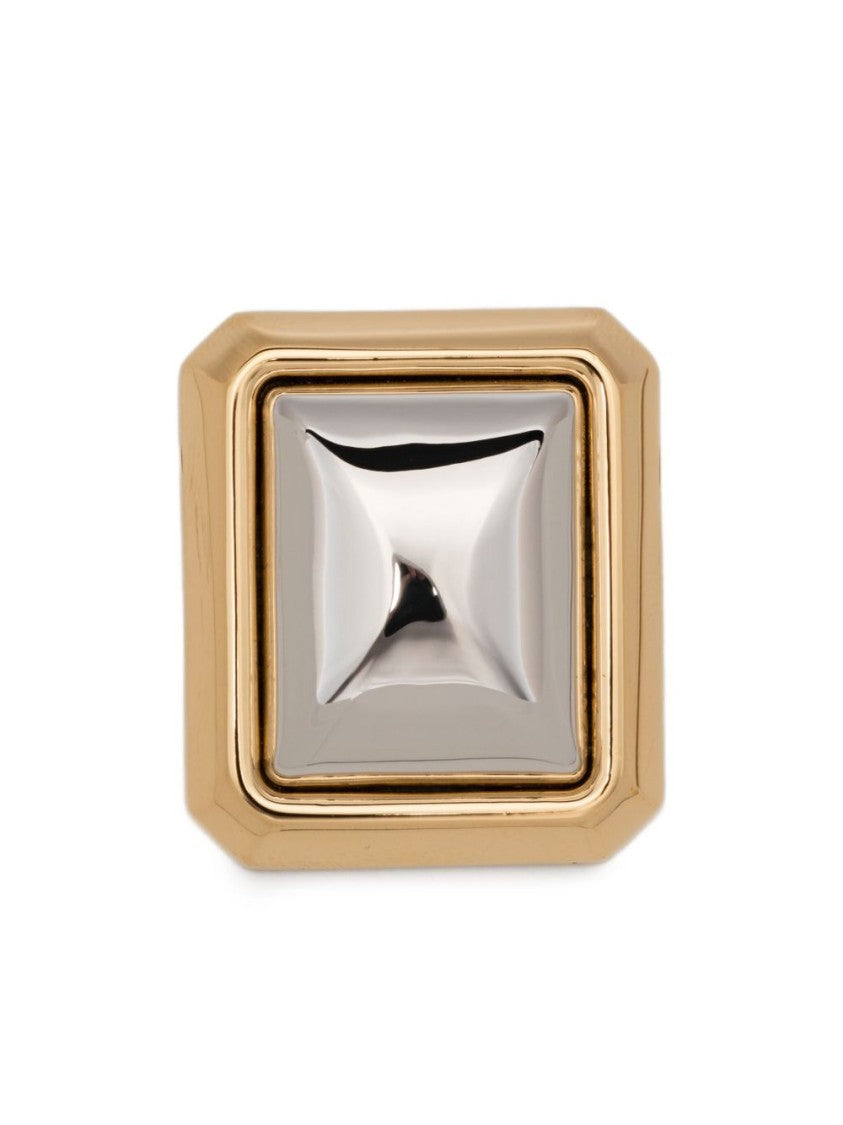 Jacquemus Square Geometric Earrings With Polished Gold