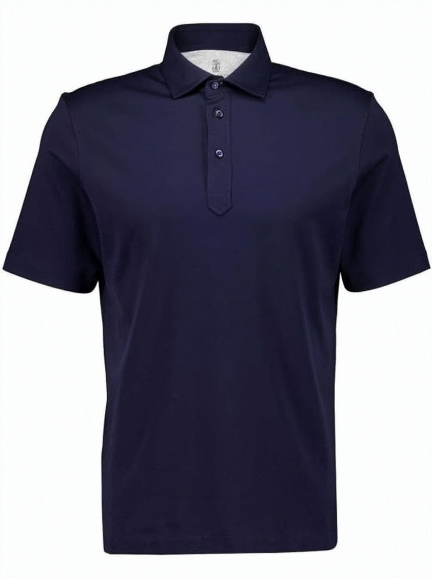 Brunello Cucinelli Smooth Cotton Jersey Polo Shirt With Classic Collar
