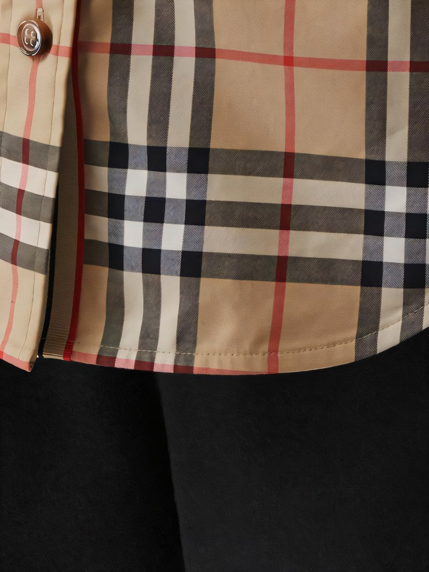 Burberry Tailored Plaid Shirt With Button-Down Front