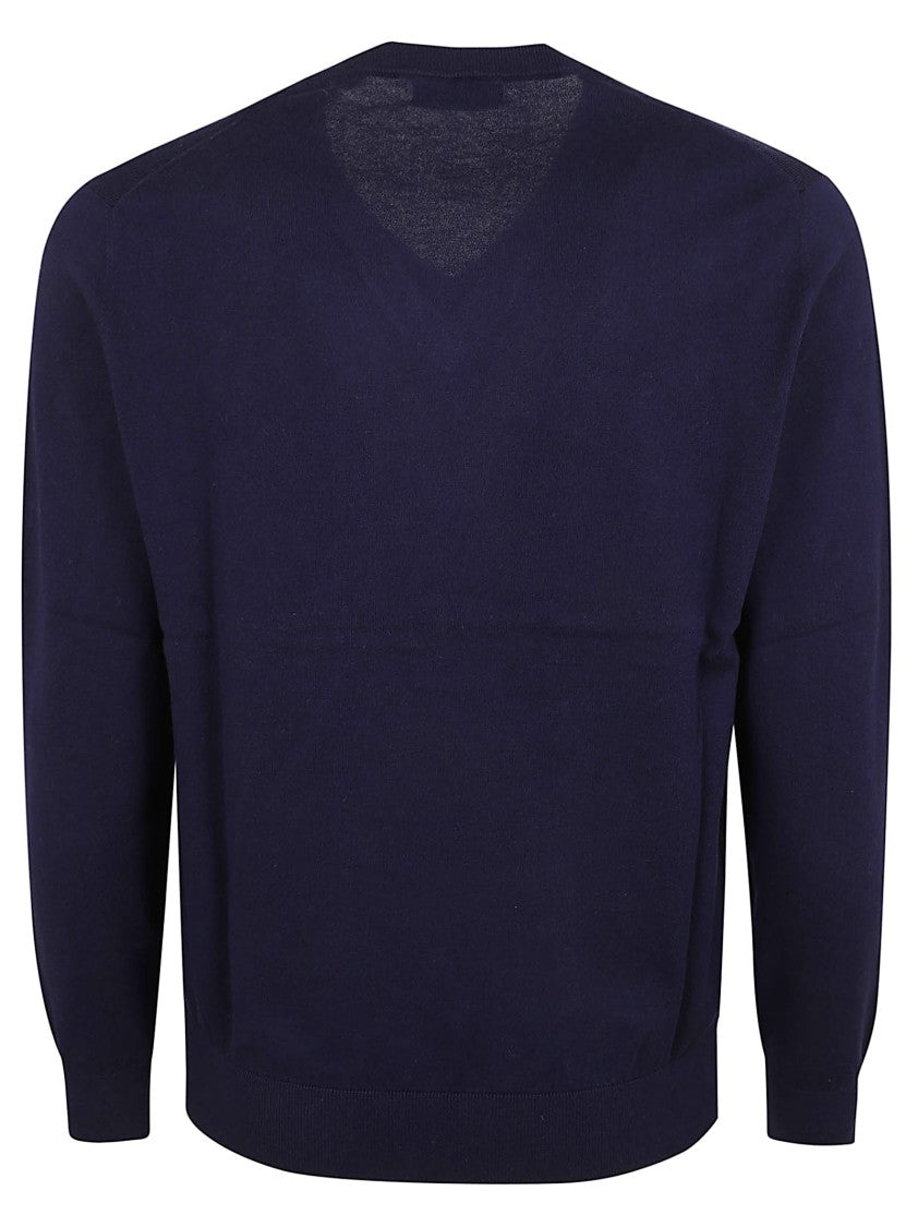 Ballantyne Diamond Pattern V-Neck Pullover In Premium Cotton-Cashmere Blend