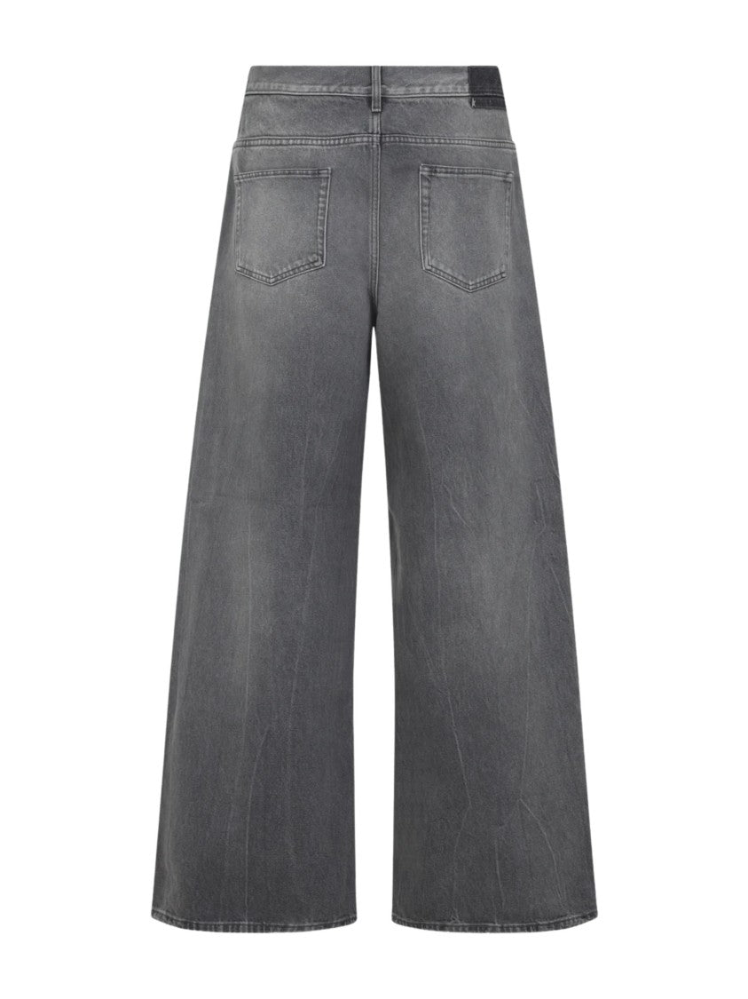 Golden Goose Grey Worn Effect Cotton Jeans