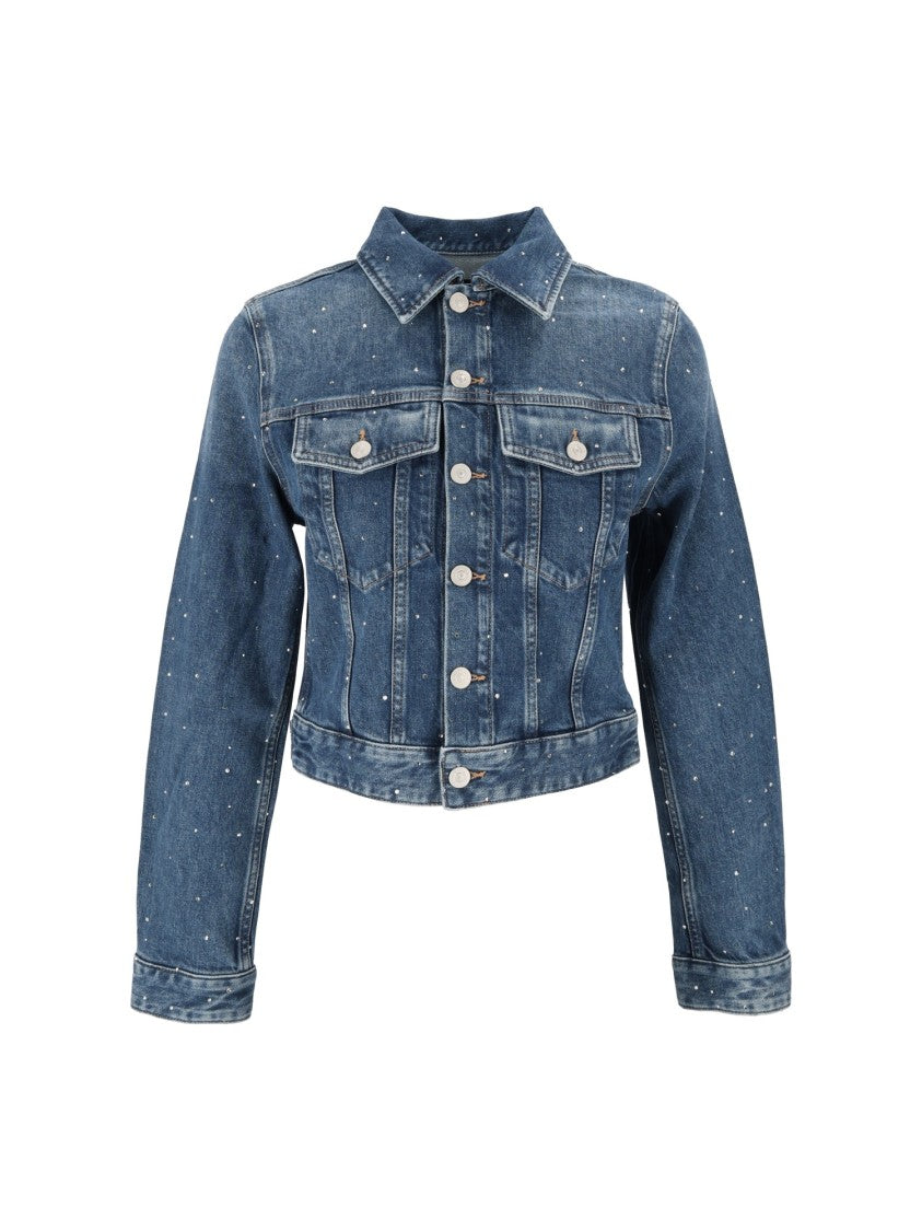 7 For All Mankind Bright Blue Cropped Denim Jacket