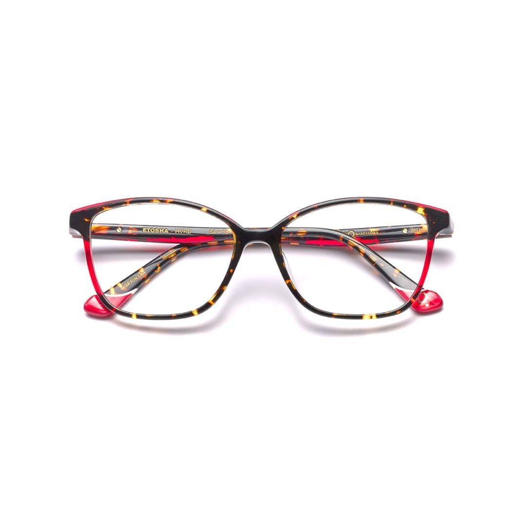 Etnia Barcelona Etosha Cat-Eye Tortoiseshell Eyeglasses With Bold Red Accents