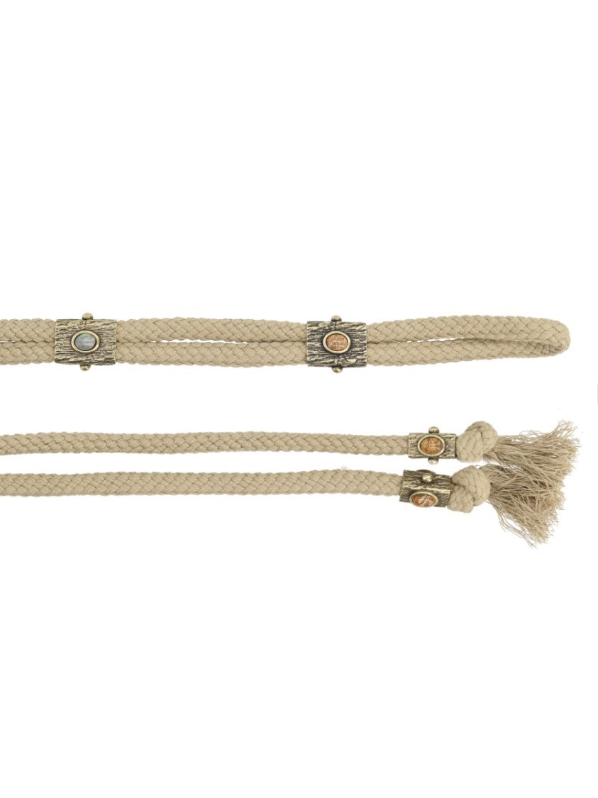 Isabel Marant Neutrals Aleea Braided Central Knot Cotton Belt