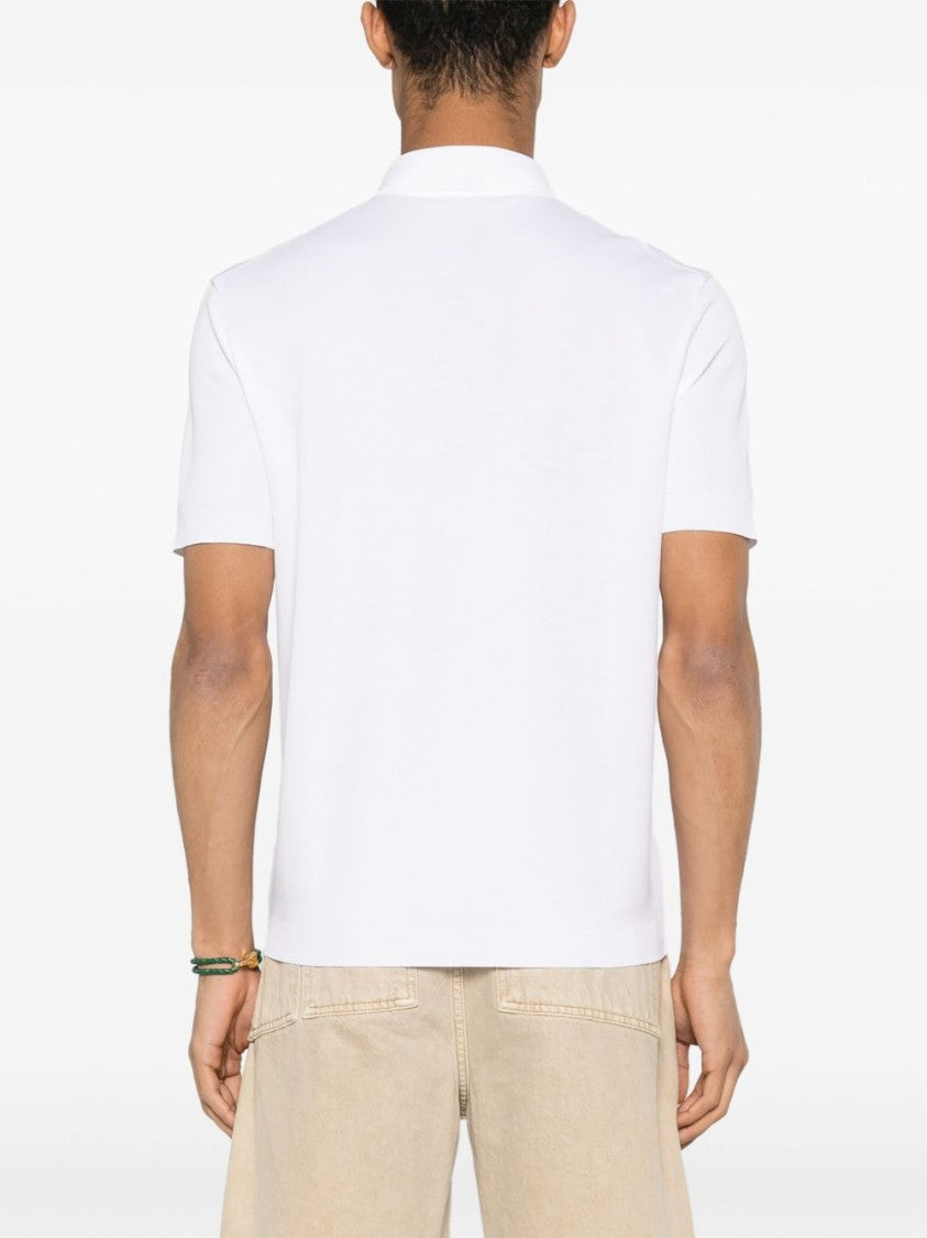 Herno White Cotton Knitted Polo Shirt