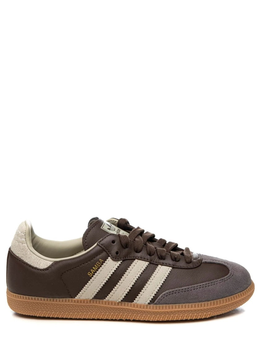 Adidas Brown Samba Og Suede Leather Low-Top Sneakers