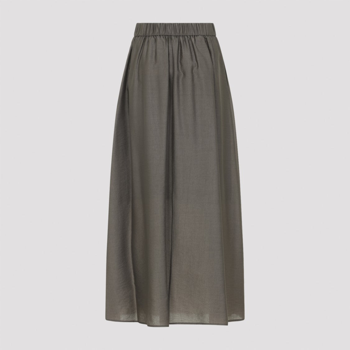 Peserico Flowing Brown Maxi Skirt With Subtle Pleats