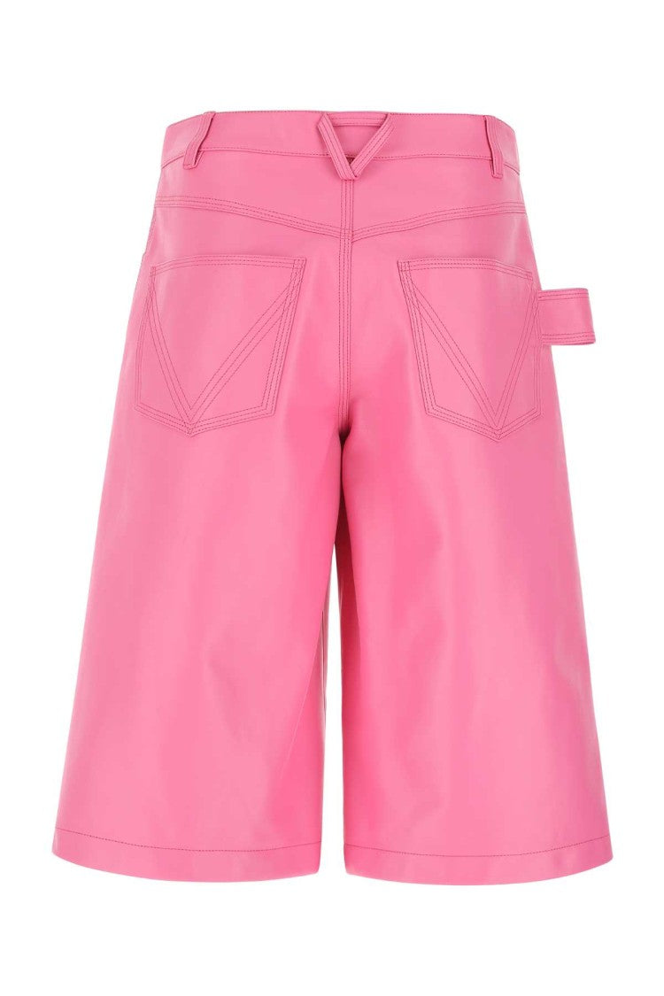 Bottega Veneta Pink Nappa Leather Bermuda Shorts